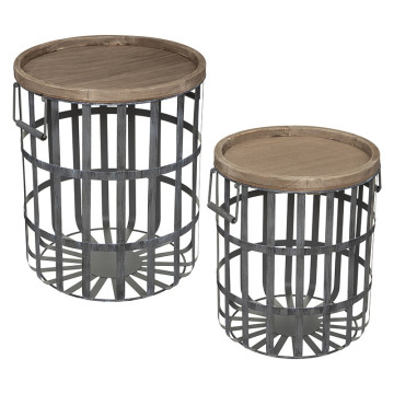 Ensemble de 2 tables à café métal Facto Atmosphera - Le Dépôt Bailleul