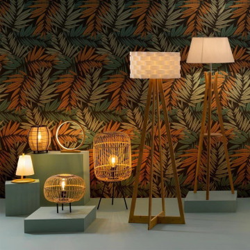 Lampadaire trépied bambou Kalo blanc Atmosphera - Le Dépôt Bailleul
