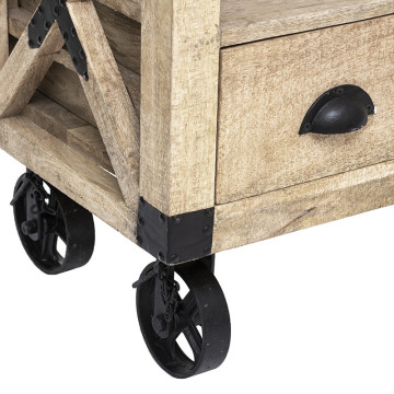 Meuble TV bois et métal 1 tiroir Silas Atmosphera - Le Dépôt Bailleul