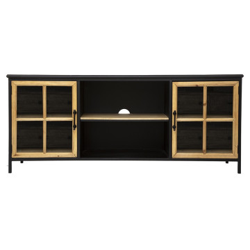 Meuble TV 2 portes vitrées Baris Atmosphera - Le Dépôt Bailleul