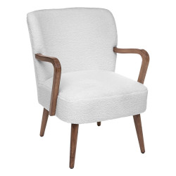 Fauteuil effet lainage blanc Chiara Atmosphera - Le Dépôt Bailleul