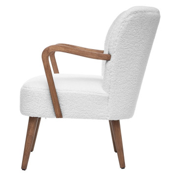 Fauteuil effet lainage blanc Chiara Atmosphera - Le Dépôt Bailleul