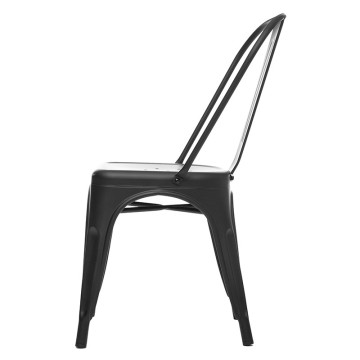 Chaise métal vintage Niko noir Atmosphera - Le Dépôt Bailleul