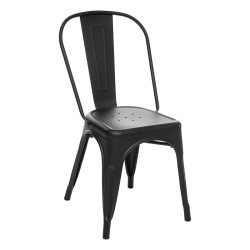 Chaise métal vintage Niko noir Atmosphera - Le Dépôt Bailleul
