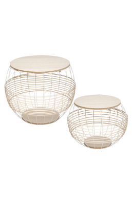 Set de 2 tables métal et...