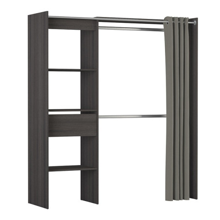 Armoire extensible Seattle avec rideau chêne vulcano