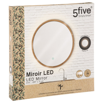 Miroir rond D57 bambou LED 5five - Le Dépôt Bailleul