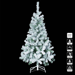 Sapin floqué blanc 210 cm design pied fourni - Le Dépôt Bailleul