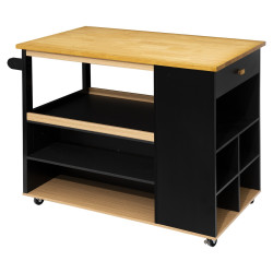 Ilot de cuisine noir et naturel 5five - Le Dépôt Bailleul