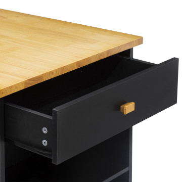 Ilot de cuisine noir et naturel 5five - Le Dépôt Bailleul