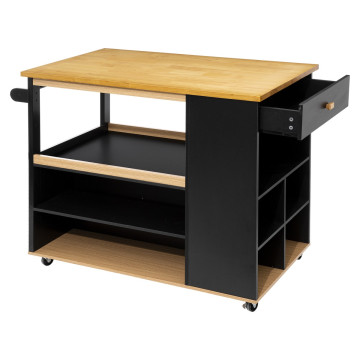 Ilot de cuisine noir et naturel 5five - Le Dépôt Bailleul