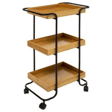 Desserte 3 niveaux bambou et métal 5five - Le Dépôt Bailleul