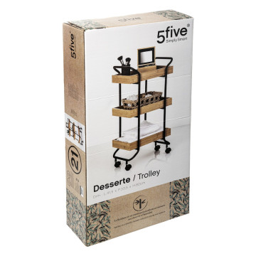 Desserte 3 niveaux bambou et métal 5five - Le Dépôt Bailleul