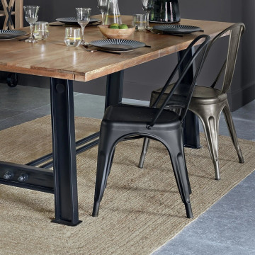 Chaise métal vintage Niko noir Atmosphera - Le Dépôt Bailleul