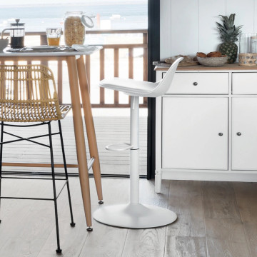 Tabouret de bar réglable blanc Aiko Atmosphera - Le Dépôt Bailleul
