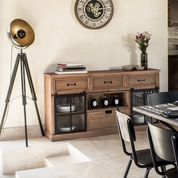 Buffet 2 portes coulissantes 4 tiroirs Danik Atmosphera - Le Dépôt Bailleul