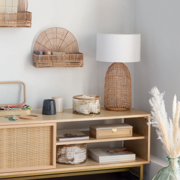 Lampe en rotin H56 Karla Atmosphera - Le Dépôt Bailleul