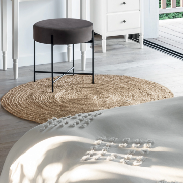 Tapis en jute rond D120 naturel Atmosphera - Le Dépôt Bailleul