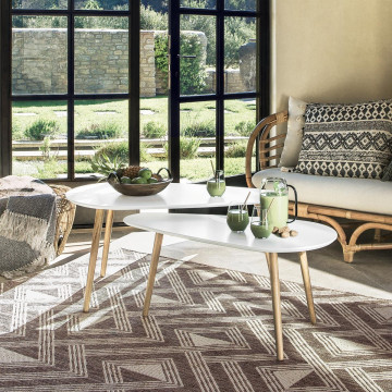 Table basse Miléo Blanc X2 Atmosphera - Le Dépôt Bailleul