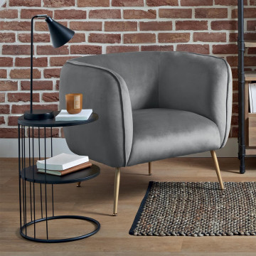 Table d'appoint Kobu ronde noire Atmosphera - Le Dépôt Bailleul