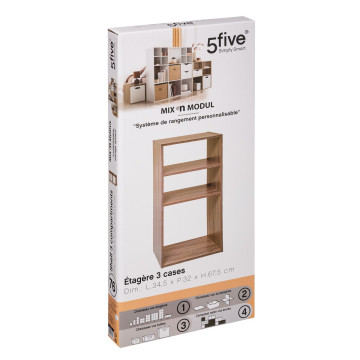 Etagère 2+1 cases Mix naturel 5five - Le Dépôt Bailleul