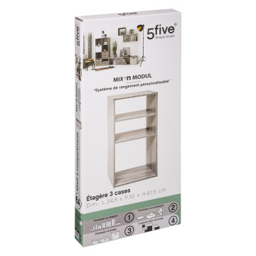 Etagère 2+1 cases Mix gris 5five - Le Dépôt Bailleul