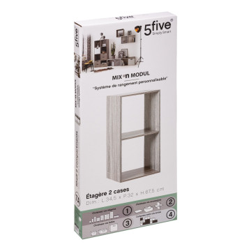 Etagère 2 cases Mix gris 5five - Le Dépôt Bailleul