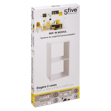 Etagère 2 cases Mix blanc 5five - Le Dépôt Bailleul