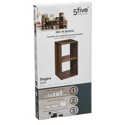 Etagère 6 cases avec portes naturel 5Five - Marque 5Five - Naturel