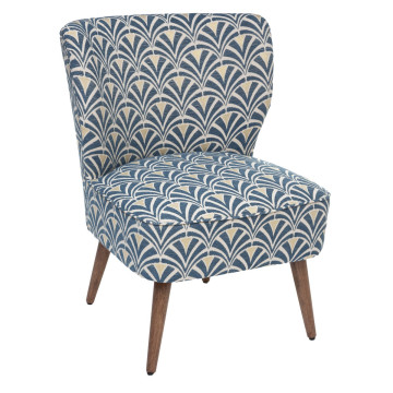 Fauteuil bas Chiara décor bleu Atmosphera - Le Dépôt Bailleul
