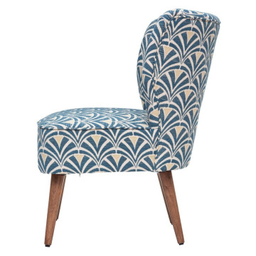 Fauteuil bas Chiara décor bleu Atmosphera - Le Dépôt Bailleul
