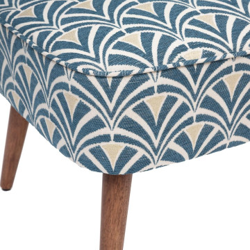 Fauteuil bas Chiara décor bleu Atmosphera - Le Dépôt Bailleul