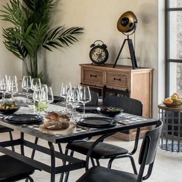 Buffet 1 porte vitrée 2 tiroirs Danik bois Atmosphera - Le Dépôt Bailleul