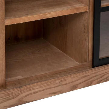 Buffet 1 porte vitrée 2 tiroirs Danik bois Atmosphera - Le Dépôt Bailleul