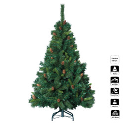 Sapin de Noël vert 180 cm avec pommes de pin - Le Dépôt Bailleul