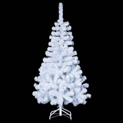 Sapin de Noël coloris blanc 150 cm 100% floqué - Le Dépôt Bailleul