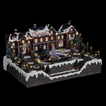 Village du père noël animé et lumineux fontaine - Le Dépôt Bailleul