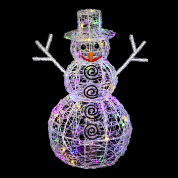 Bonhomme de neige lumineux multicolore 60cm - Le Dépôt Bailleul