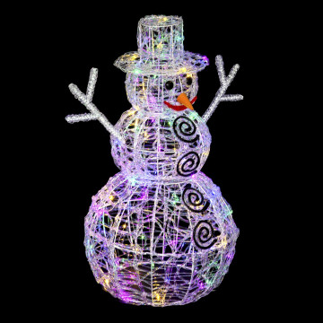 Bonhomme de neige lumineux multicolore 60cm - Le Dépôt Bailleul