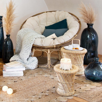 Set de 2 tables d'appoint en corde naturel Atmosphera - Le Dépôt Bailleul