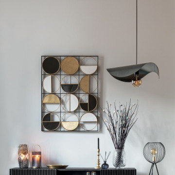 Déco murale 76x102 métal Zak noir et doré Atmosphera - Le Dépôt Bailleul