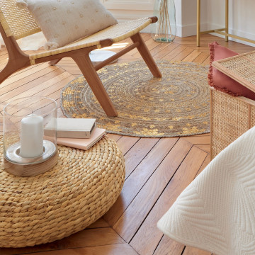 Pouf Wond tressage naturel D55 Atmosphera - Le Dépôt Bailleul