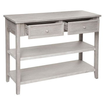 Console 2 tiroirs 2 étagères Charme Atmosphera - Le Dépôt Bailleul