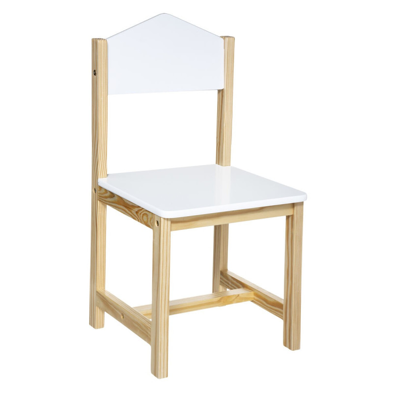 Chaise Enfant Atmosphera For Kids - 59 Cm De Haut, Blanc - Design Scandinave, MDF Et Bois - Pour Chambre Ou Bureau