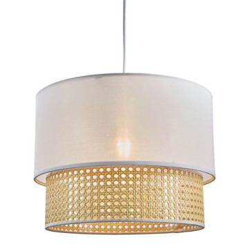 Suspension gigogne 2 abat-jours cannage Ostaria - Le Dépôt Bailleul