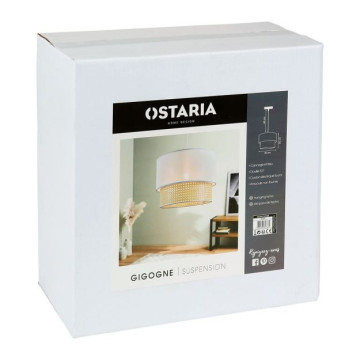 Suspension gigogne 2 abat-jours cannage Ostaria - Le Dépôt Bailleul