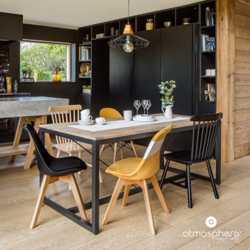 Chaise salle manger Baya noir Atmosphera - Le dépôt Bailleul