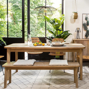 Table à manger extensible bois d'acacia Banila Atmosphera - Le Dépôt Bailleul