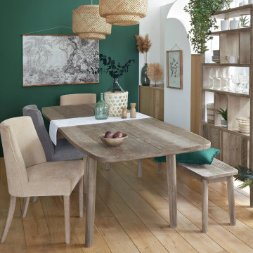 Table à manger extensible bois d'acacia Banila Atmosphera - Le Dépôt Bailleul