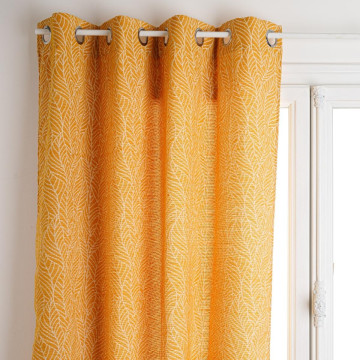 Rideau 140x260 Chenille feuille ocre Atmosphera - Le Dépôt Bailleul